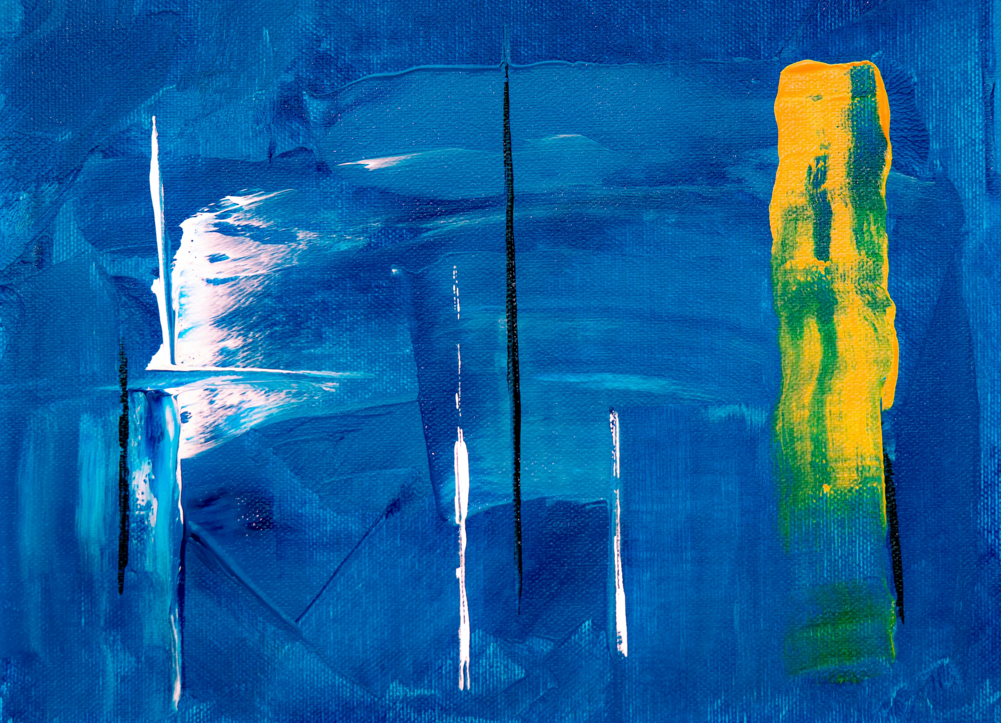 Blue and yellow abstract paint texture for collection delivery